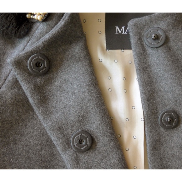 Max & Co. Women 42 Contrast Coat with Jewel Collar - Picture 6 of 15